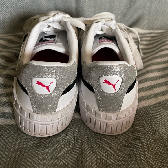 Puma Cali Glitz Lips White Silver Size 8.5 - Picture 3 of 5